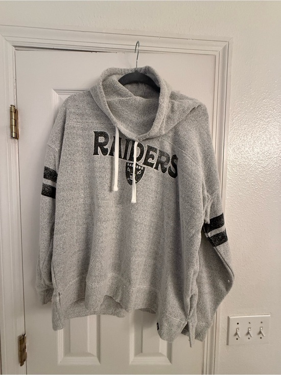 47 Sweaters - 47 Women's Raiders Gray Cowl-Neck Sweatshirt